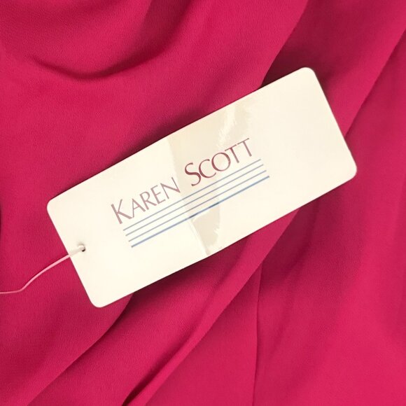 Vintage 80s NWT Karen Scott Fuchsia Blouse | Size 10 - Picture 10 of 12